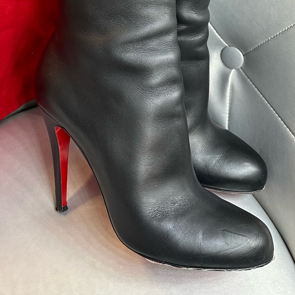 Christian Louboutin Babel 100 Calf Carezza Knee High Leather boots - Picture 4 of 16